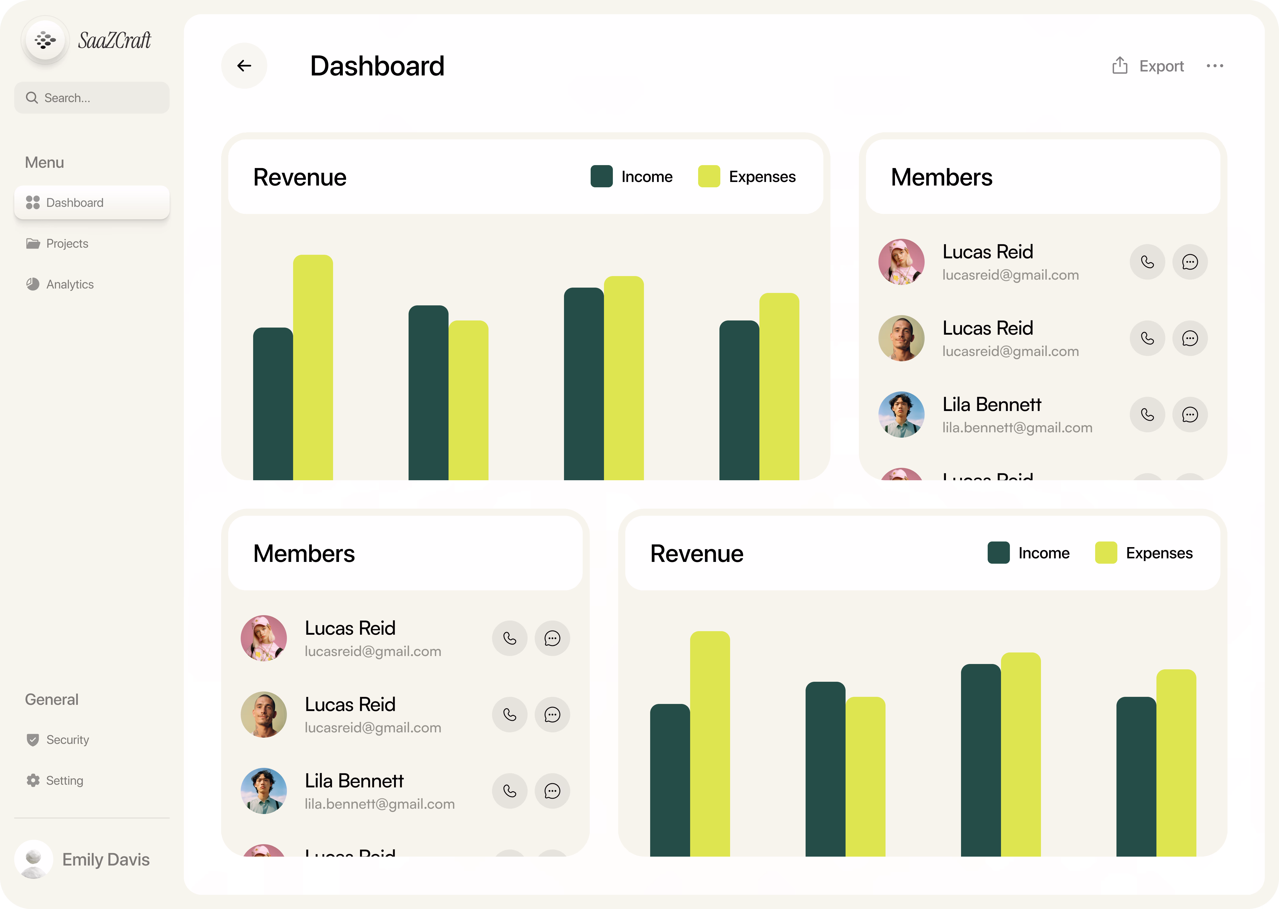 SaaZCraft dashboard